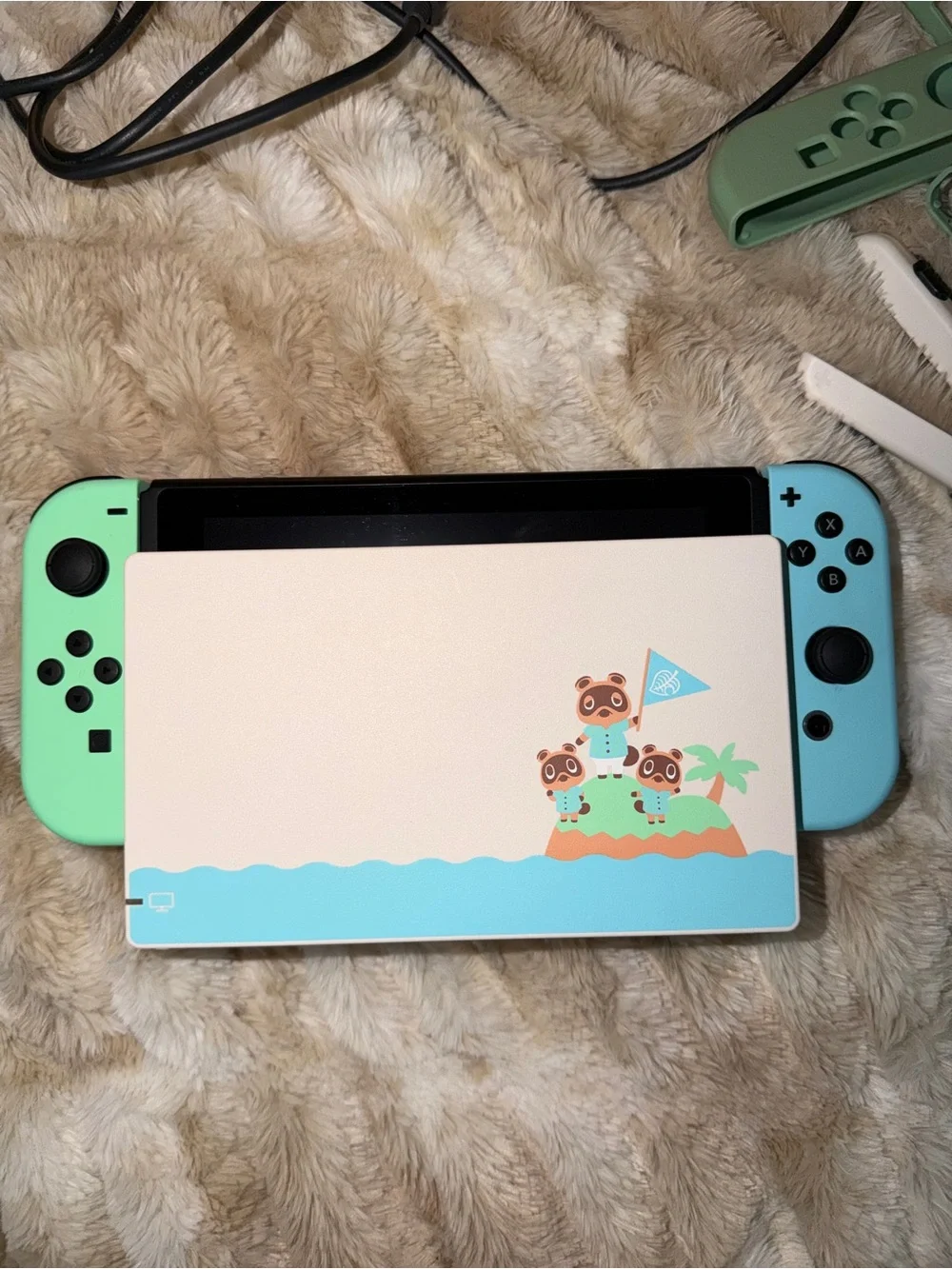 Animal Crossing edition Nintendo Switch with Mint Green/blue Joy-Con Controllers